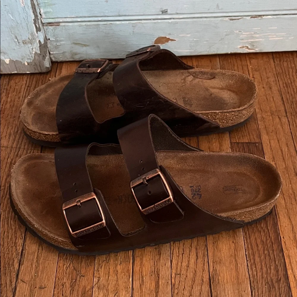 BIRKENSTOCK Arizona Arizona Oiled Leather Slide Sandals - Picture 4 of 13
